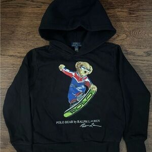 Polo by Ralph Lauren Black Hoodie with Bear Graphic